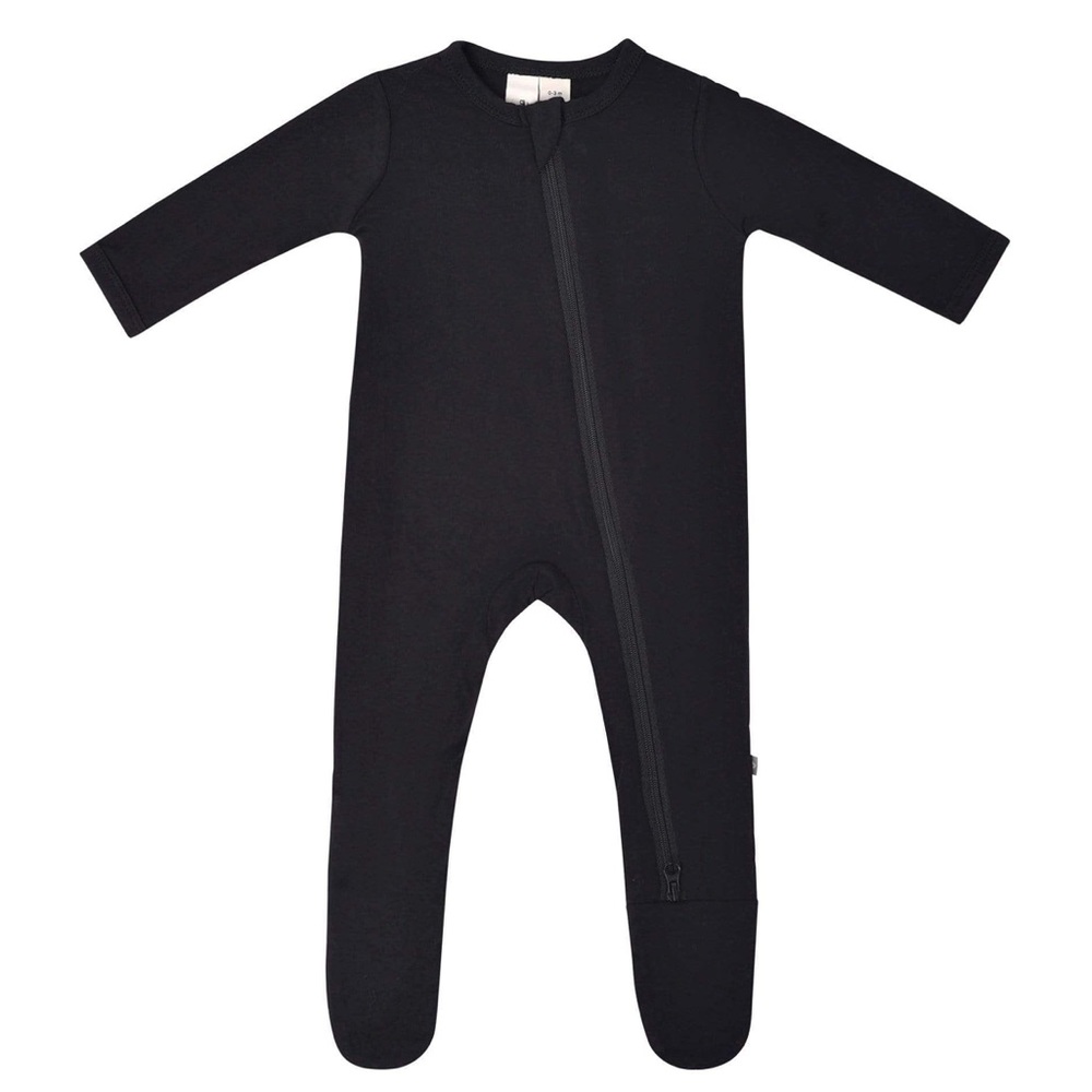Kyte Baby Black Double Zipper Footie Pajamas